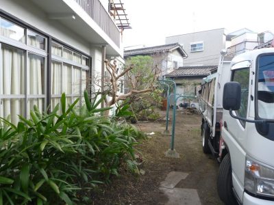 母屋と離れ、アパートと続く敷地内全ての庭木の手入れ