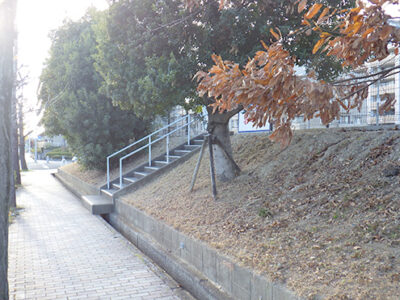 高台にある社員用駐車場周囲の斜面にて草刈りを実施した事例｜年間植栽管理　大阪府枚方市
