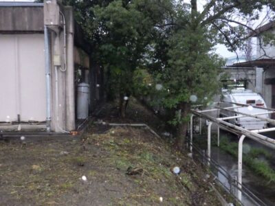 倉庫の駐車場および周辺の「草刈り・除草作業」を2人1日で実施した事例|大阪府枚方市
